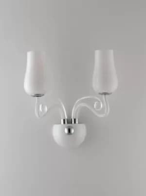 ANGEL Wall Lamp with 2 Light Glass Shades White 34x35x18cm