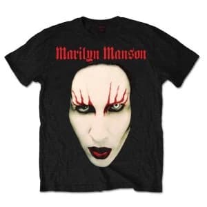 Marilyn Manson - Red Lips Unisex Large T-Shirt - Black