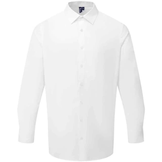 Premier Premier Men Recyclight Poplin Long-Sleeved Shirt in White Size: Small White S Male 5063703135610