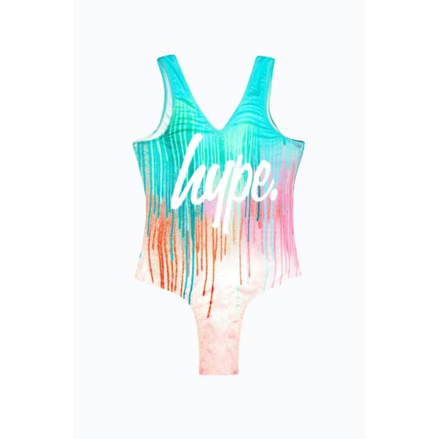 Hype Multi Mint Pink Drips Swimsuit Multi female