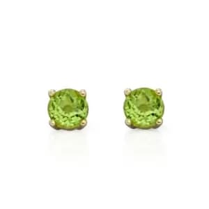 JG Signature 9ct Gold Peridot Stud Earrings 4mm