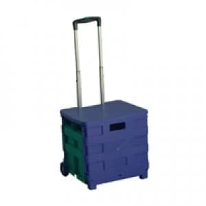Slingsby Folding Container Trolley With Lid Blue Green 379531