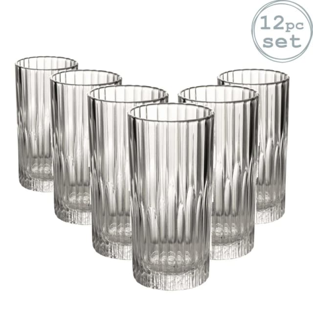 Duralex Manhattan Vintage Collins Glasses - 305ml - Pack of 12 Clear