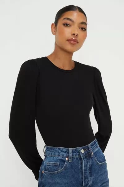 Shirred Cuff Volume Sleeve Top