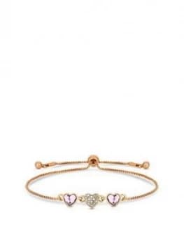 Jon Richard Jon Richard Swarovski Light Rose Dancing Heart Toggle Bracelet