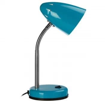 Premier Housewares Maison by Interiors Suki Desk Lamp with Flexible Stem - Blue Gloss/Chrome
