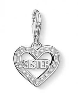 Thomas Sabo Sterling Silver Cubic Zirconia Charm Club Sister Charm, One Colour, Women