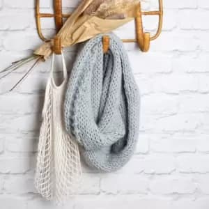 Wool Couture Beginners Infinity Scarf Grey Knit Kit Grey