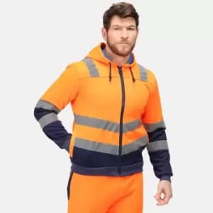Regatta Mens Pro Hi-Vis Full Zip Jacket (S) (Orange/Navy)