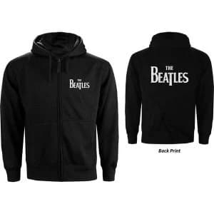 The Beatles - Drop T Logo Unisex Medium Zipped Hoodie - Black