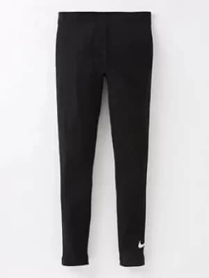 Nike Girls Nsw Favorites Swoosh Legging Nike Lbr, Black/White, Size L, Women