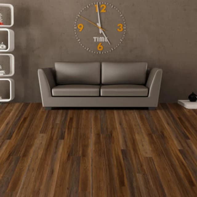 Walplus 15 Pieces Umber Brown Wood Look Vinyl Flooring