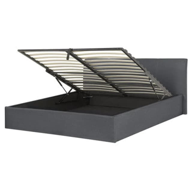 Beliani Ottoman Bed Fabric Orbey 160 X 200 Cm (Eu King Size) Grey