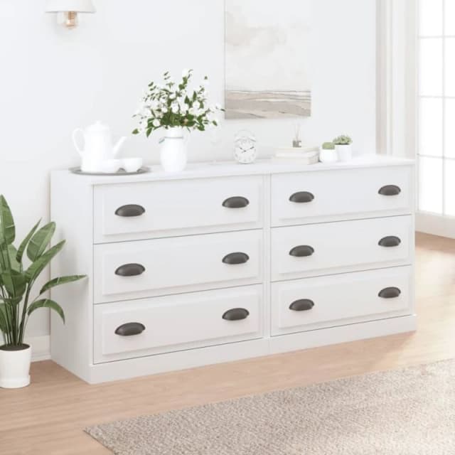 VIDAXL Sideboards 2 pcs White Engineered Wood Vidaxl 8720845821685