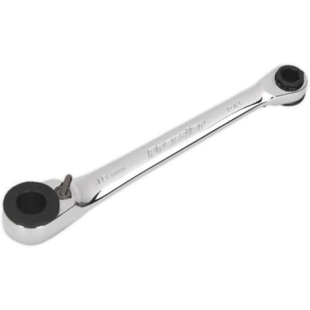 Loops 120mm Reversible Ratchet Spanner - 1/4" Hex x 10mm Hex - 72-Tooth Ratchet Action Multi