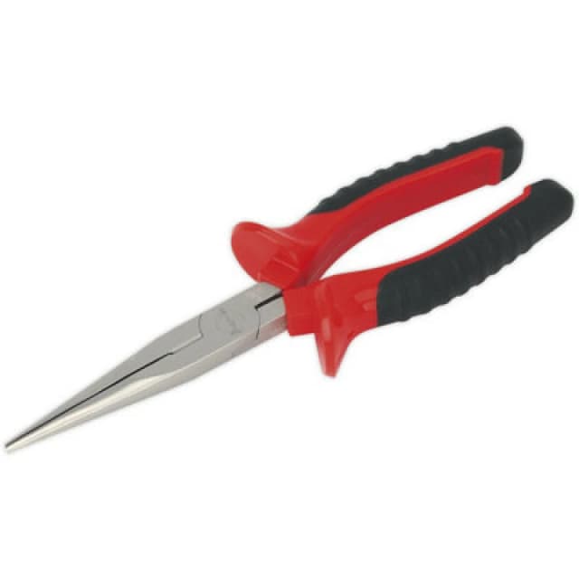 Loops 215mm Long Nose Pliers - Serrated Jaws - Drop Forged Steel - Hardened Cutters Metallics