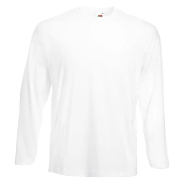 Fruit Of The Loom Value Long-Sleeved T-Shirt White male
