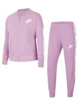 Nike Older Girls Tricot Tracksuit - Pink/White