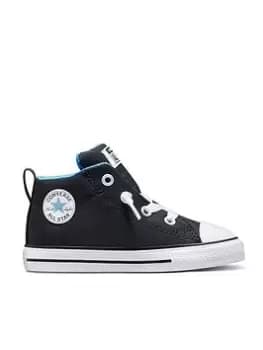 Converse Chuck Taylor All Star Street Easy On Toddler Mid Top Trainers, Black/Blue, Size 5