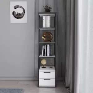 Robins 4-tier Bookcase Bookshelf with Two Drawers
