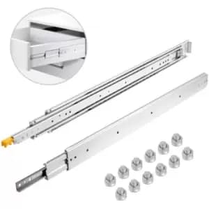 VEVOR Heavy Duty Drawer Slides 28" Length, Locking Drawer Slides 500lbs Load Capacity Long Full Extension Drawer Slide 1 Pair Side Mount Ball Bearing