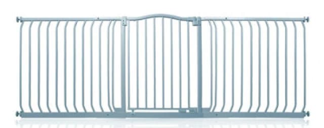 Safetots Curved Top Safety Gate, 197Cm - 206Cm, Matt Grey, Pressure Fit Stair Gate