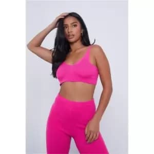 I Saw It First Hot Pink Petite Fine Knit High Waisted Side Split Leggings - Pink