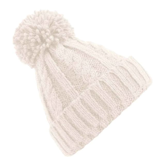 Beechfield Beechfield Men Melange Cable Knit Beanie in Beige Beige One Size Male 5063527873880