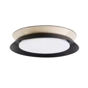 Tender LED Flush Ceiling Lamp Black 24W 3000K