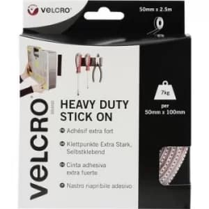 VELCRO VEL-EC60246 Hook-and-loop tape stick-on Hook and loop pad, Heavy duty (L x W) 2500 mm x 50 mm White 2.5 m