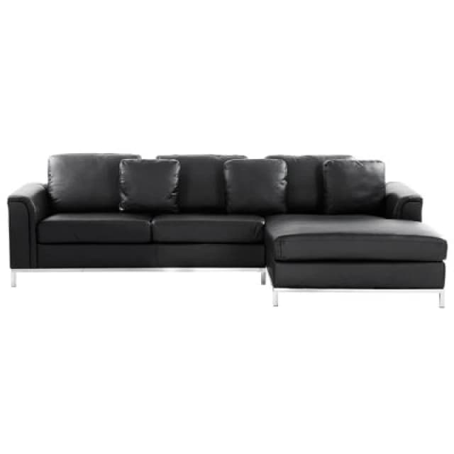 Beliani Corner Sofa 4 Seater Oslo Leather Black Left Hand