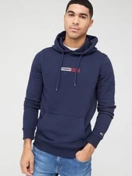 Tommy Jeans Embroidered Box Hoodie - Twilight Navy