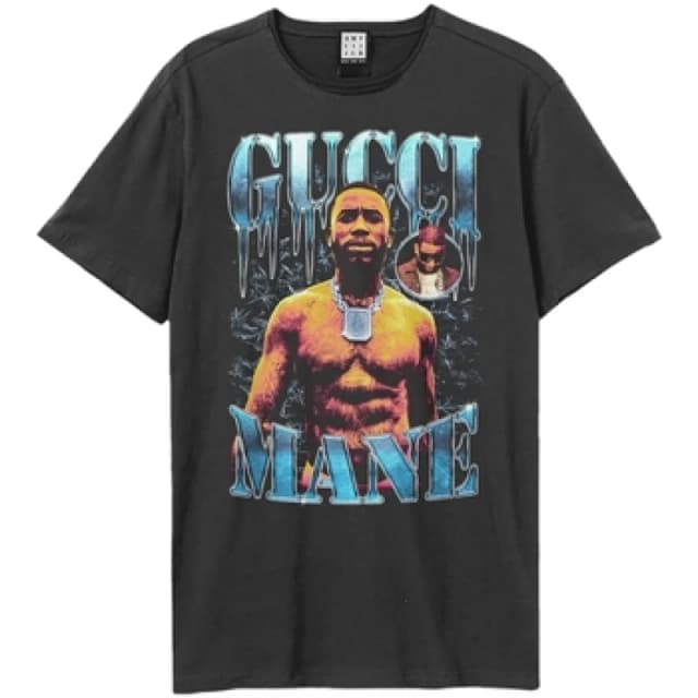 Amplified Amplified Men Drip Gucci Mane T-Shirt in Charcoal Size: X-Small Charcoal XS Male 5063574716383