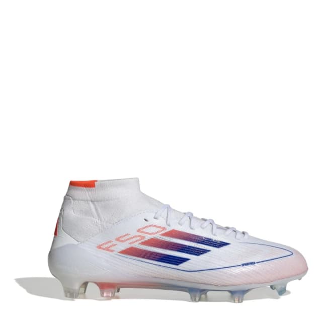adidas F50 Elite Mid-Cut Firm Ground Football Boots Womens White/Blue female 5 (38)