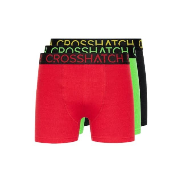 Crosshatch Crosshatch Men Highlighter Boxers 3pk in Green Size: Medium Green M Male 5059294564243