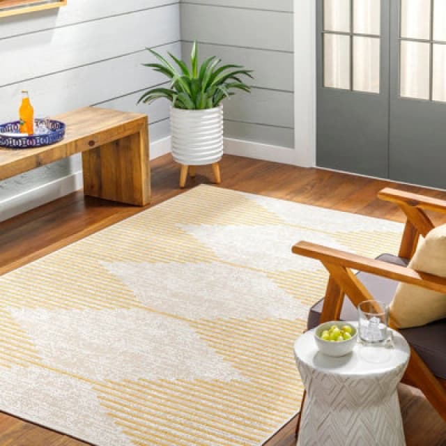 Livabliss In- & Outdoor Global Saffron/grey Dolly Area Rug 200 X 275cm - Easy To Clean, Perfect For Patio, Balcony, Kitchen Or Dining Room