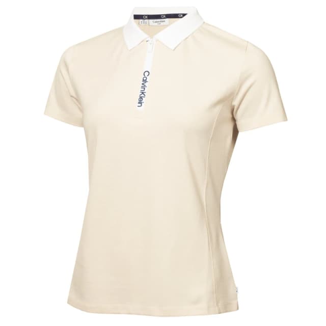 Calvin Klein Golf Womens Short-Sleeve Performance Polo Shirt Birch White female 8 (XS)
