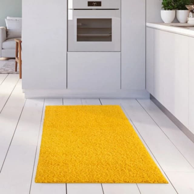 The Rugs Myshaggy Collection Living Room Rugs Solid Design Yellow