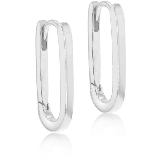 Be You Silver Rectangle Hoops Silver One Size
