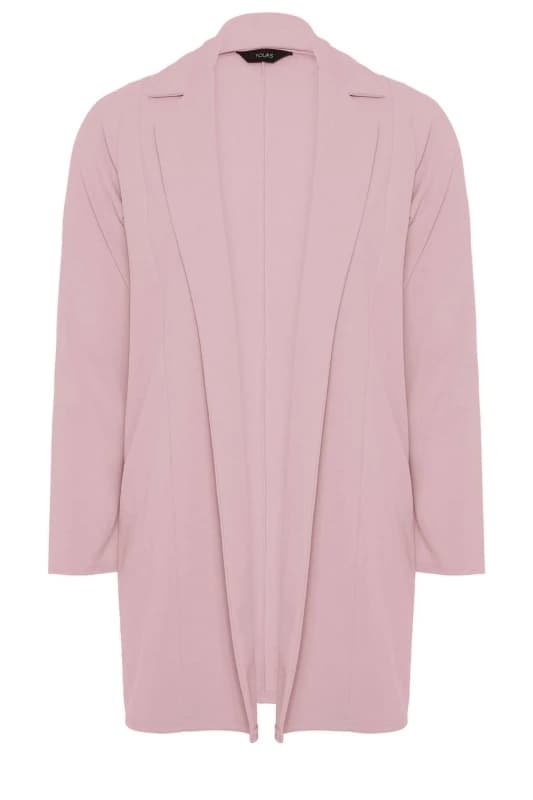 Yours Womens Longline Blazer in Dusty Pink Size: 28 Dusty Pink Female 28