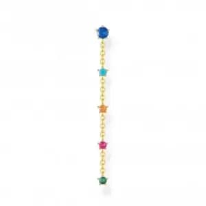 Gold Plated Zirconia Multicoloured Earrings H2194-488-7