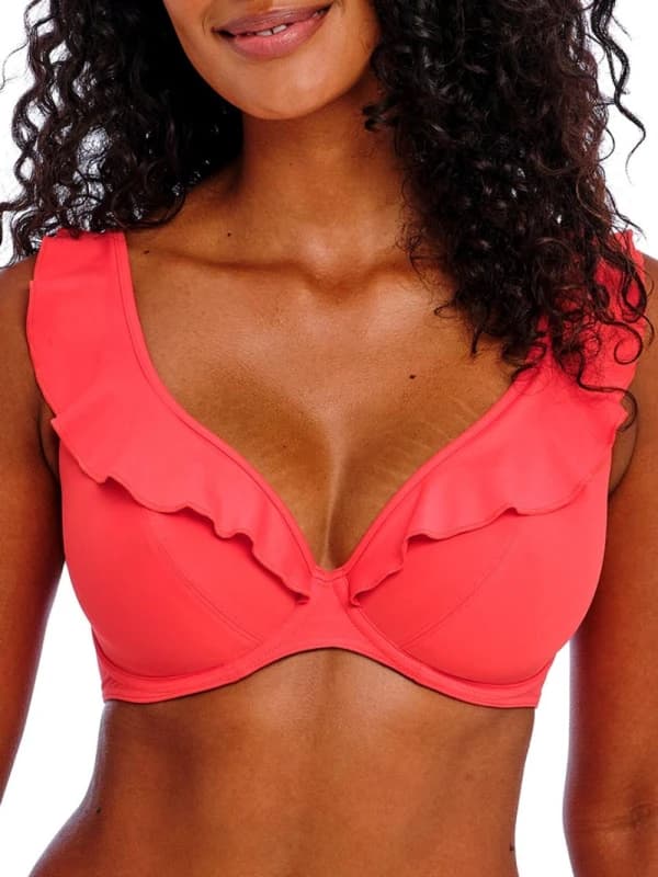 Freya Womens Jewel Cove High Apex Bikini Top in Pink Size: 30E Pink Female 30E