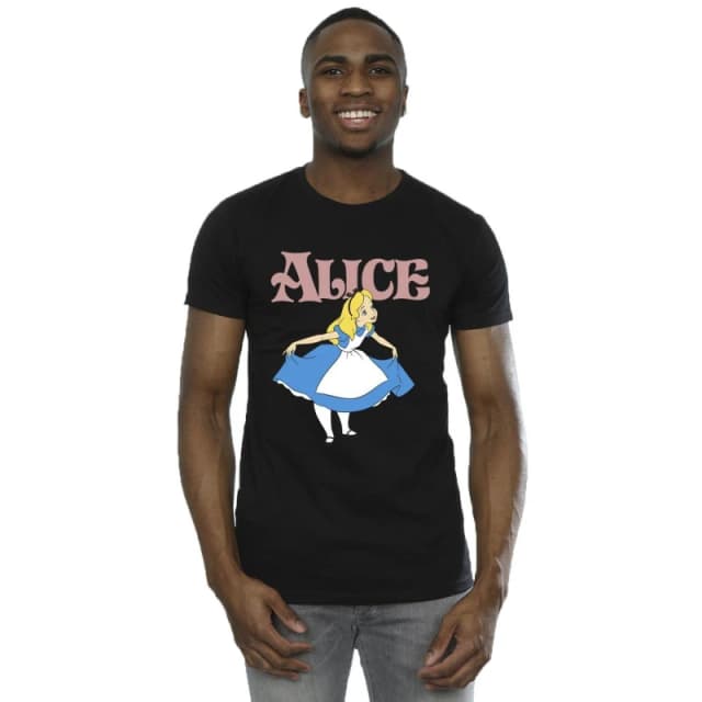 Disney Men Alice In Wonderland Take A Bow T-Shirt in Black Size: Small Black S Male 5063283626010