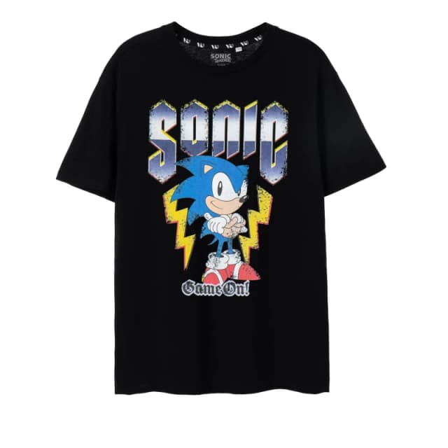 Sonic the Hedgehog Sonic the Hedgehog Men Short Sleeved T-Shirt in Black Size: Small Black S Male 5063203017188