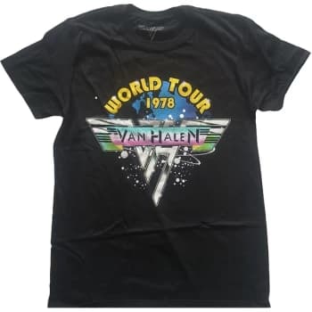 Van Halen - World Tour '78 Full Colour Unisex Large T-Shirt - Black