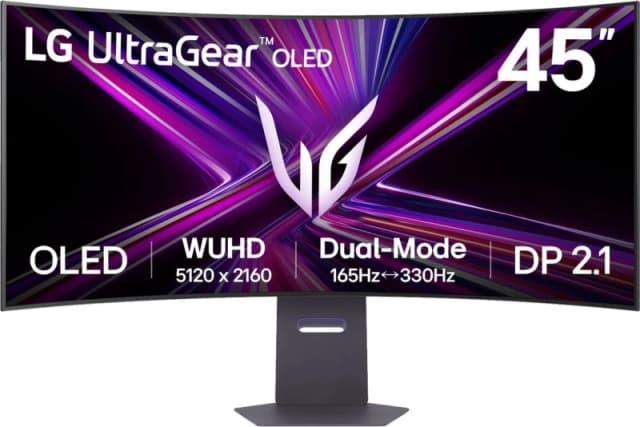 LG UltraGear 45GX950A 45 5K2K OLED Dual 165Hz 330Hz 0.03ms UltraWide Curved Gaming Monitor 45GX950A-B.AEK Black