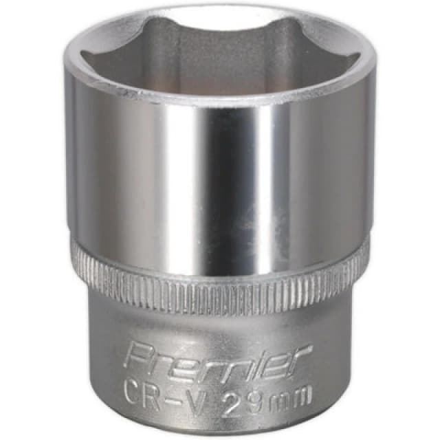 Loops 29mm Steel Drive Socket - 1/2" Square Drive - Chrome Vanadium Wrench Socket Metallics