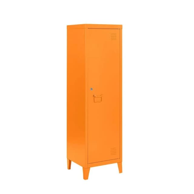 Moderna Orange Metal Locker Cabinet, 2 Shelves, 1 Door for Home or Office Orange Unisex