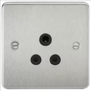 KnightsBridge Flat Plate 5A unswitched socket - brushed chrome with Black insert
