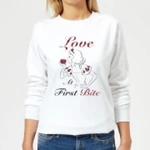 Disney Princess Snow White Love At First Bite Womens Sweatshirt - White
